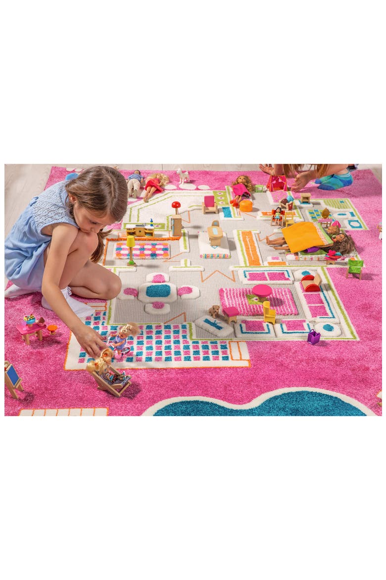 LUCA AND CO Playhouse Play Rug, Alternate, color, PINK