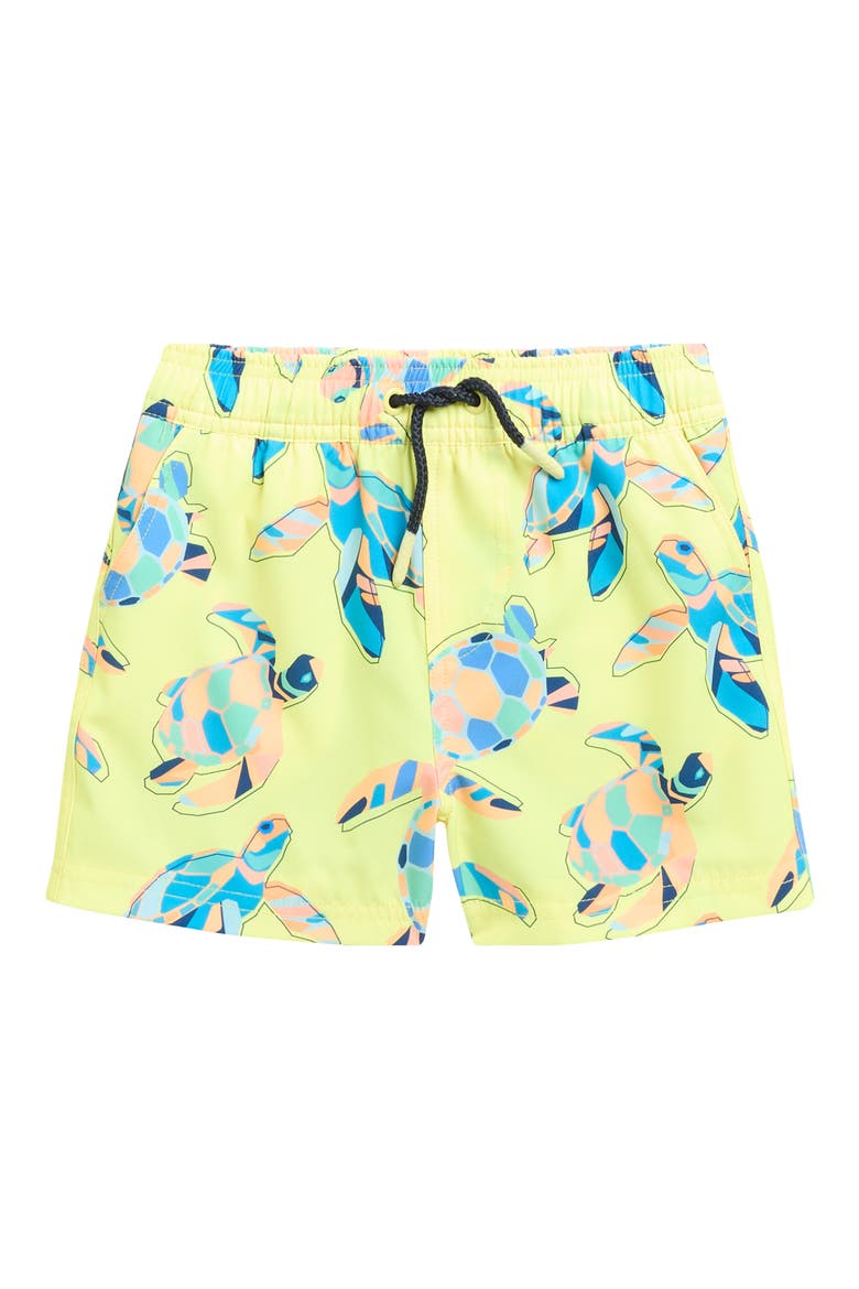 Kids' Volley Swim Trunks, Main, color, LIME TURTLE
