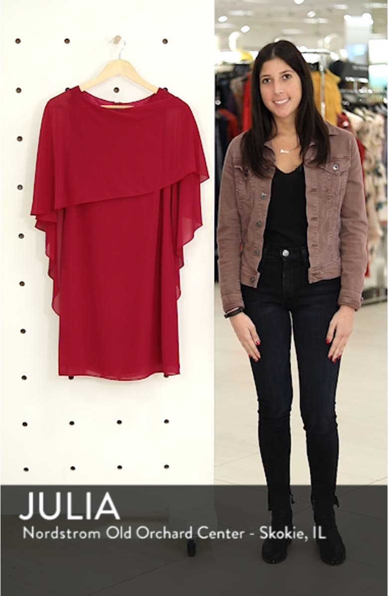 Chiffon Cape Cocktail Dress, sales video thumbnail