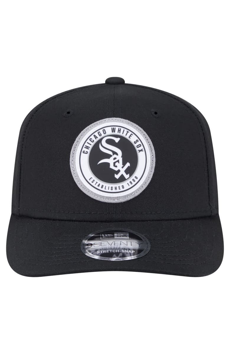 New Era Men's New Era Black Chicago White Sox Circle Patch 9SEVENTY Stretch-Snap Hat, Alternate, color, Black