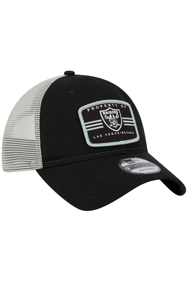 Men's New Era  Black Las Vegas Raiders Property Trucker 9TWENTY Adjustable Hat, Alternate, color, Black