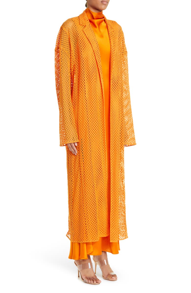 LAPOINTE Relaxed Fit Mesh Knit Trench Coat, Alternate, color, 