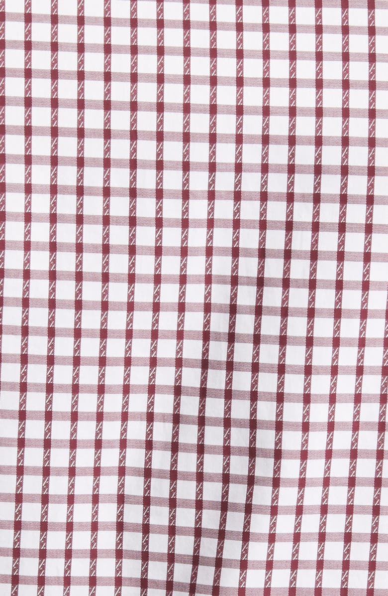 DANIEL HECHTER Trim Fit Windowpane Check Cotton Dress Shirt, Alternate, color, Burgundy