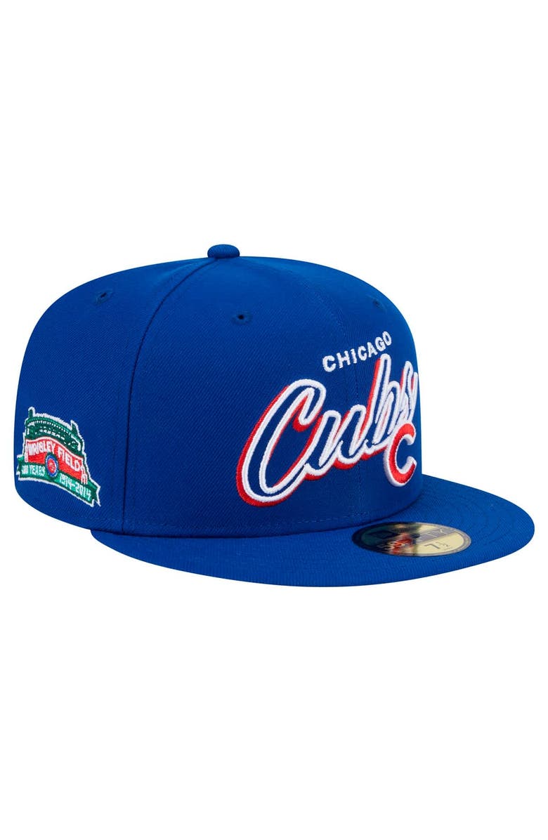 New Era Men's New Era Royal Chicago Cubs Script Sided 59FIFTY Fitted Hat, Main, color, 