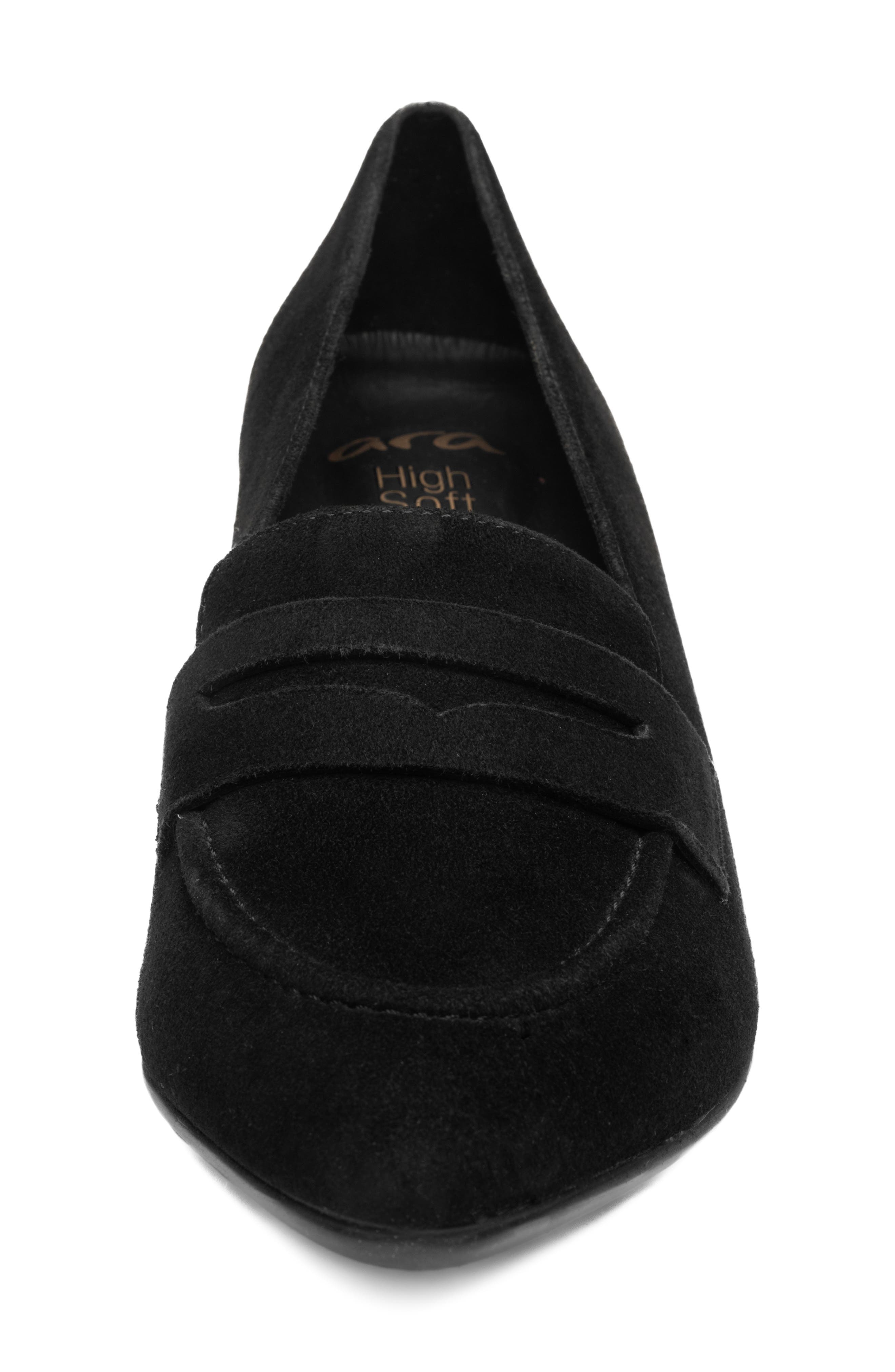Ambrosia Pointed Toe Penny Loafer Pump, Alternate, color, BLACK