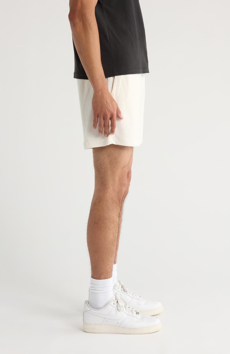 Museum of Peace & Quiet Wordmark Logo Embroidered Terry Cloth Shorts, Alternate, color, White