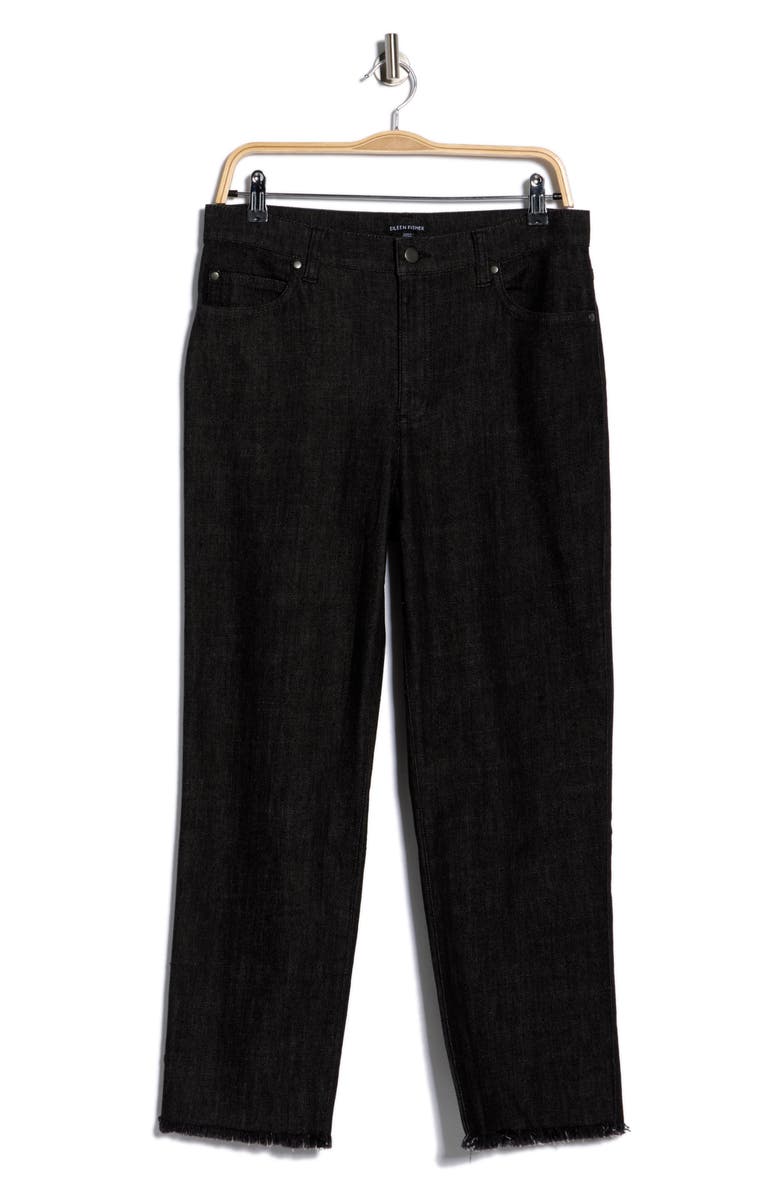 Eileen Fisher Ankle Straight Leg Jeans, Alternate, color, Velvet Black
