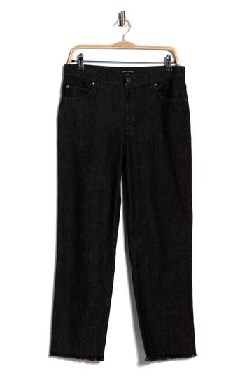Eileen Fisher Ankle Straight Leg Jeans In Black