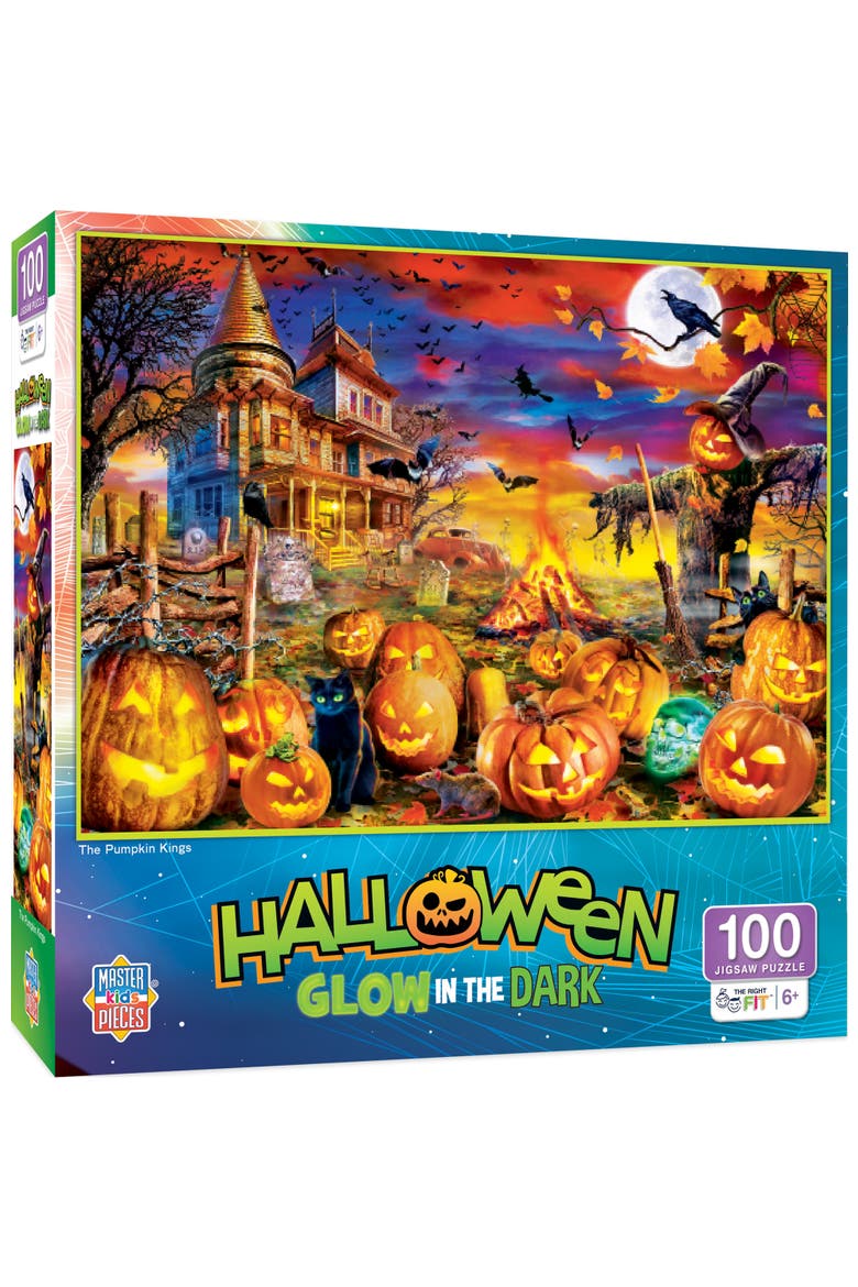 The Pumpkin King 100 Piece Glow Puzzle, Main, color, Multicolor