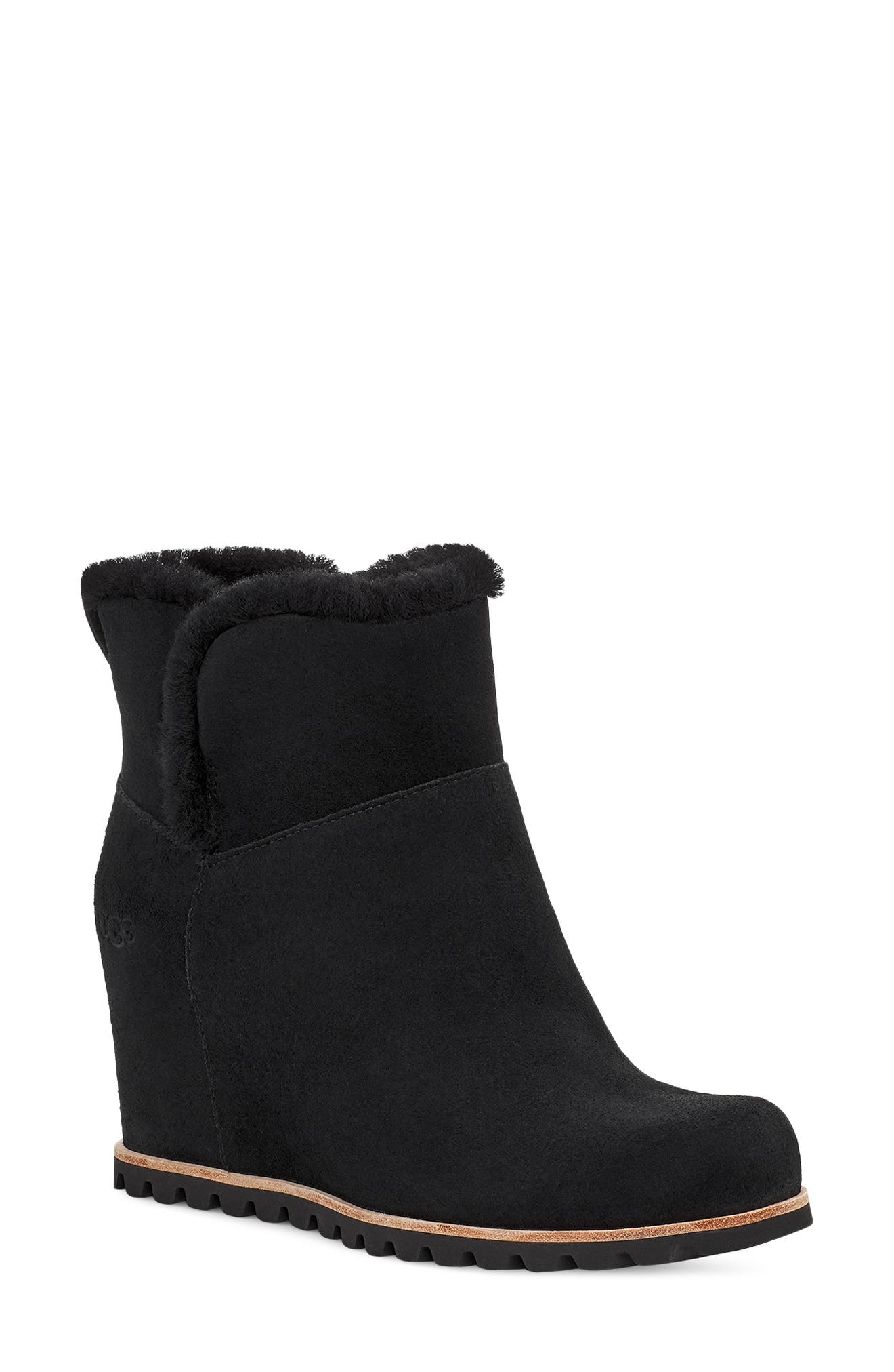 UGG<sup>®</sup> Seyline Waterproof Genuine Shearling Bootie, Main, color, 