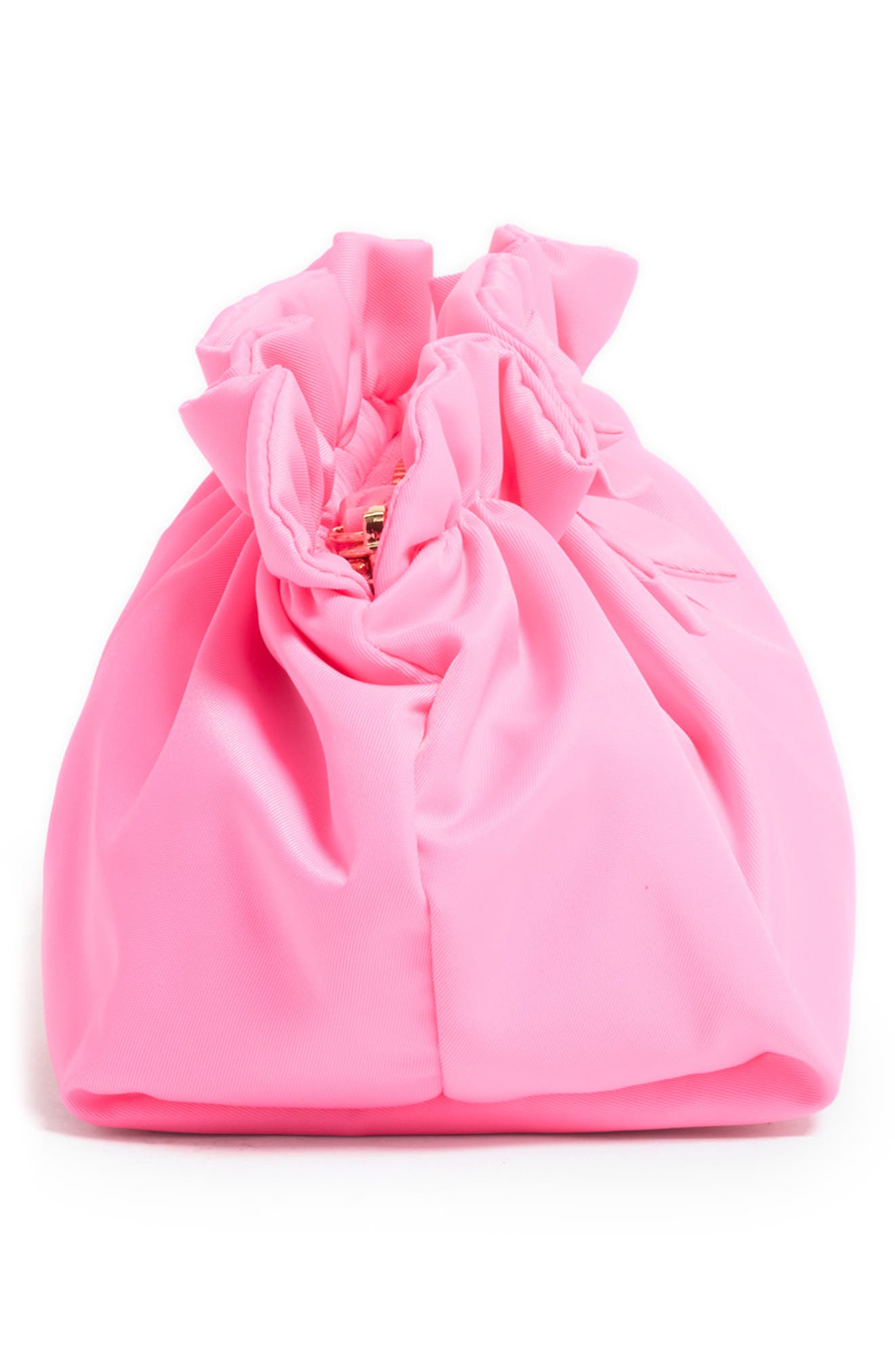 Bow Nylon Pouch, Alternate, color, BUBBLEGUM