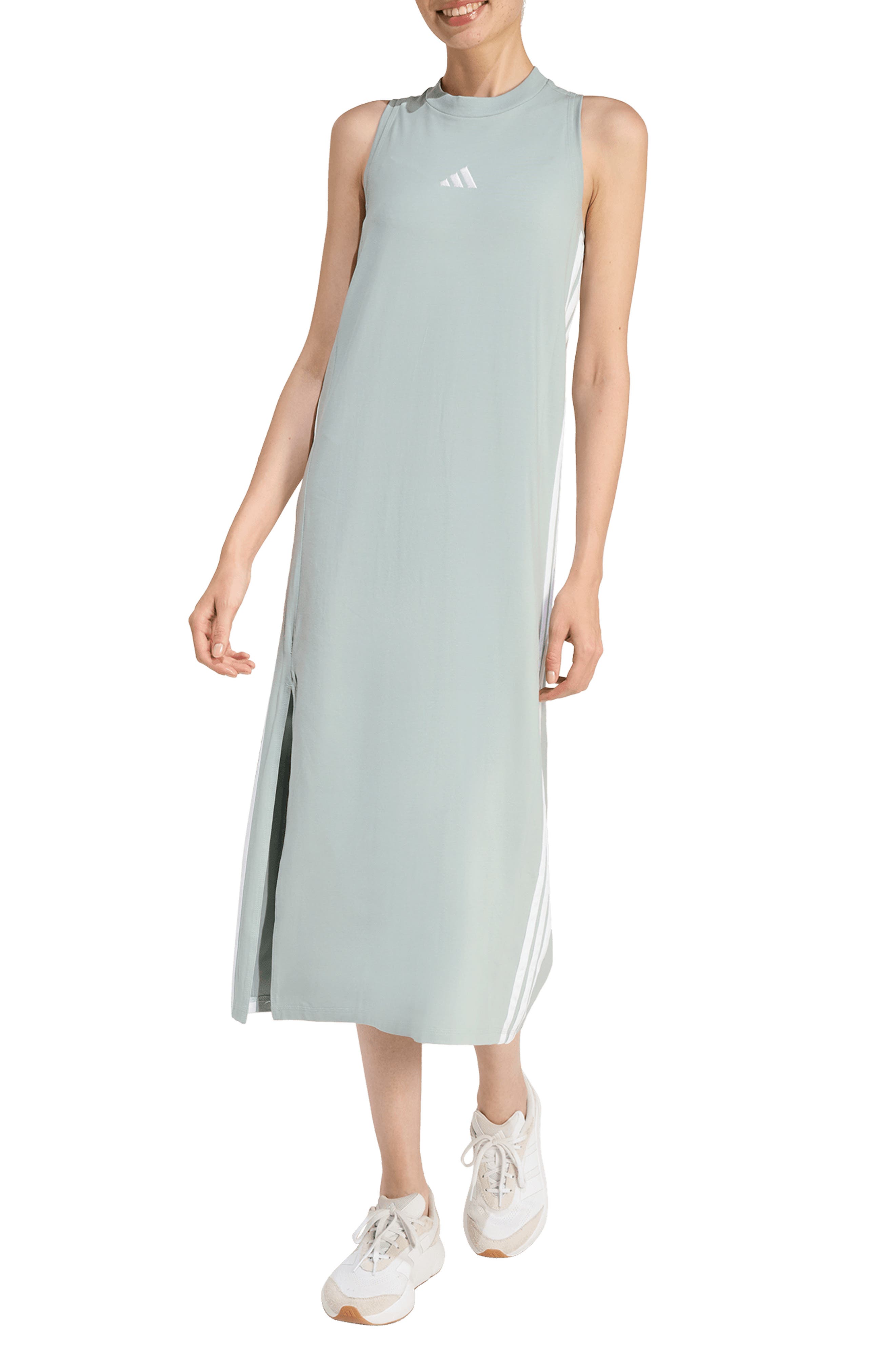 adidas Essentials 3-Stripes Racerback Midi Dress