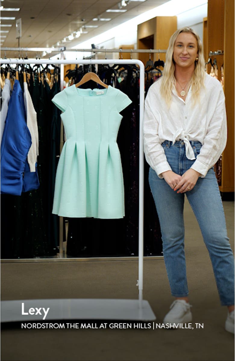 Kids' Embossed Scuba Crepe Dress, sales video thumbnail