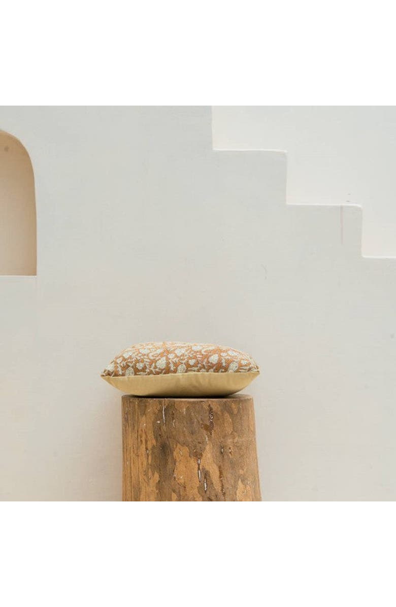 Mela Artisans Floral Blockprint Pillow - Cover Only, Alternate, color, Blue