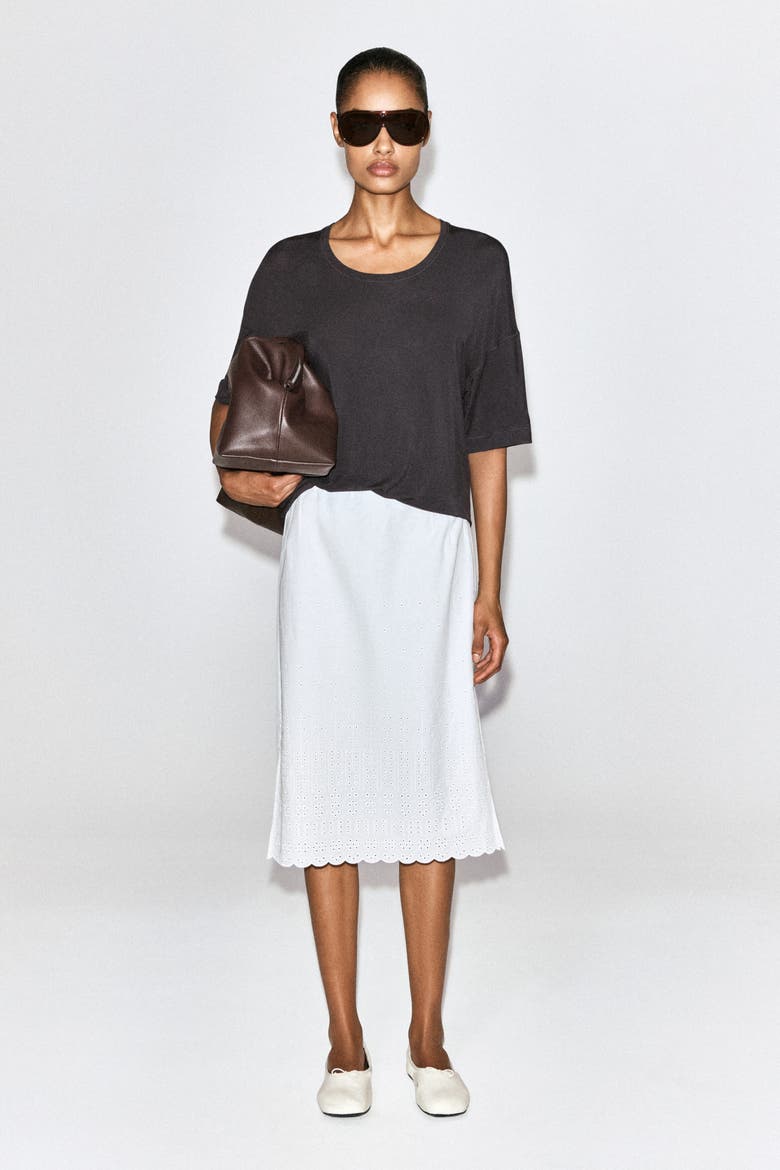 Fluid Modal Scoop-Neck T-Shirt, Alternate, color, BROWN