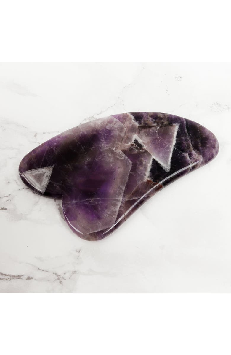 White Lotus Beauty Premium Amethyst Gua Sha, Alternate, color, Purple