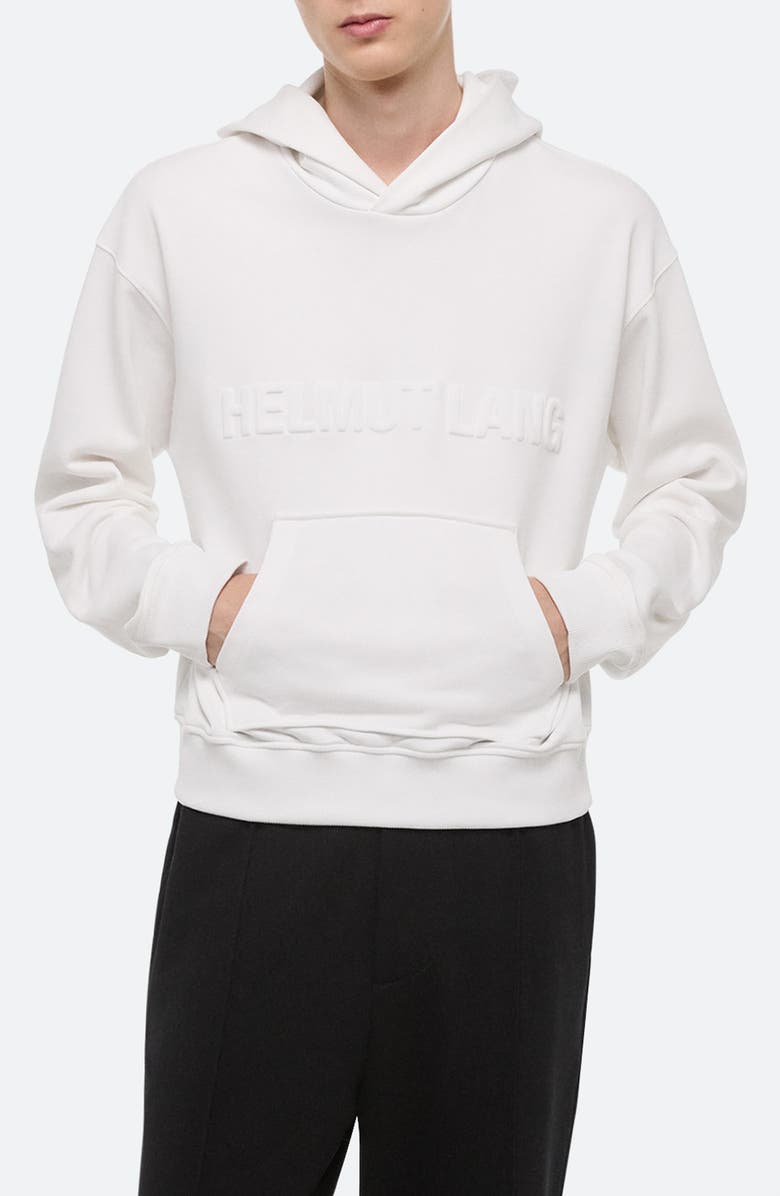 Helmut Lang Embossed Studio Logo Hoodie, Main, color, White
