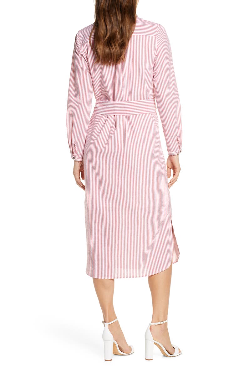 Stripe Belted Shirtdress, Alternate, color, RED- WHITE