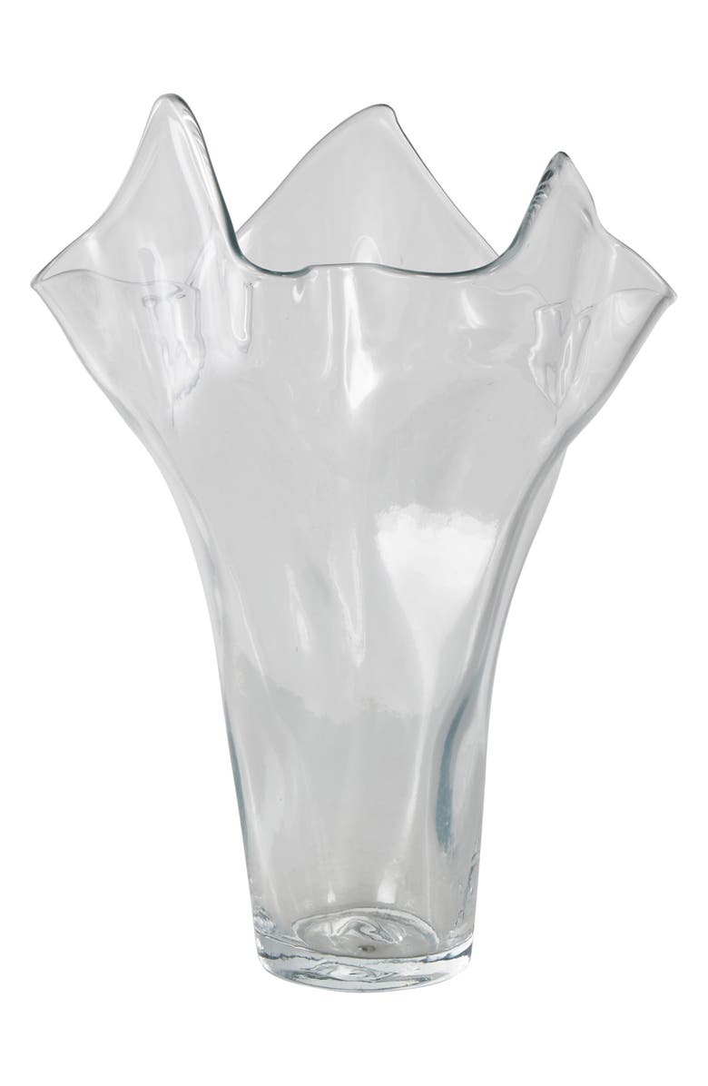 VIVIAN LUNE HOME Clear Glass Vase, Alternate, color, Clear