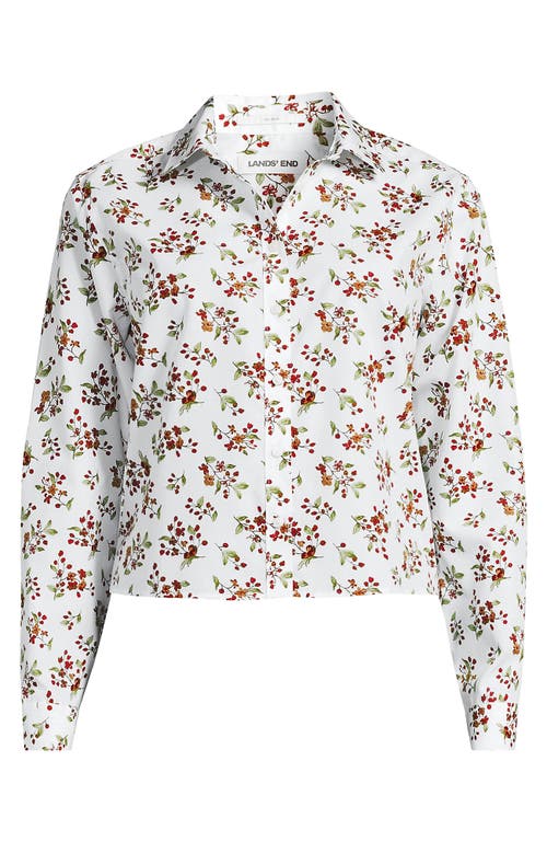 Lands' End No Iron Boxy Cropped Shirt In Multi