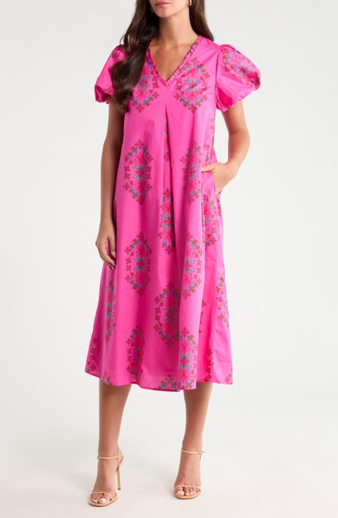 Mikey Placed Print Cotton Dress
