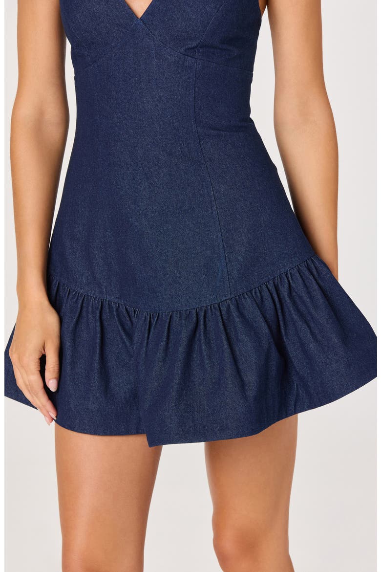 Kyndal Denim Drop Waist Minidress, Alternate, color, DARK DENIM