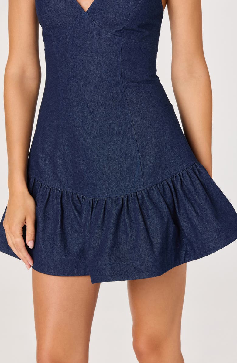 ASTR the Label Kyndal Denim Drop Waist Minidress, Alternate, color, Dark Denim