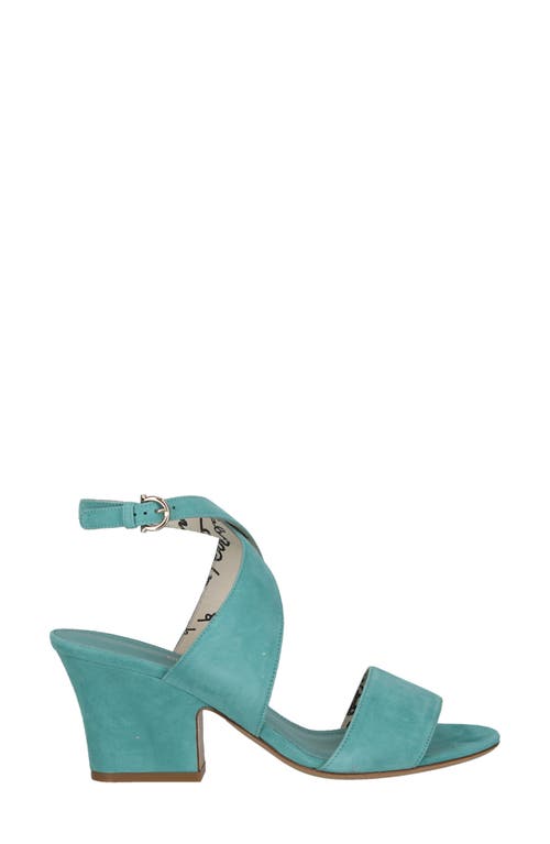 Ferragamo Sheena Suede Heel Sandals In Green