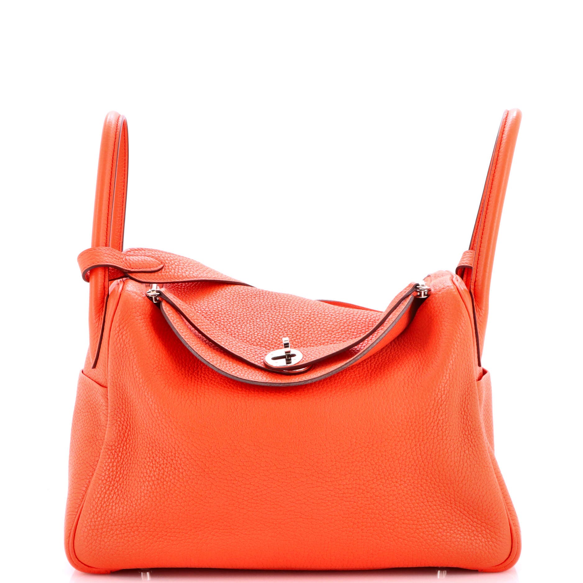 Pre-Owned Hermes Lindy Bag Clemence 30, Main, color, Orange Poppy