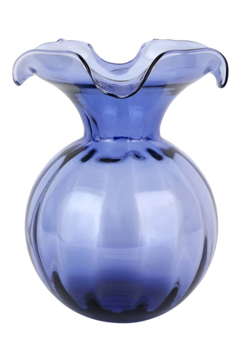 Hibiscus Medium Fluted Glass Vase, Main, color, DARK PURPLE