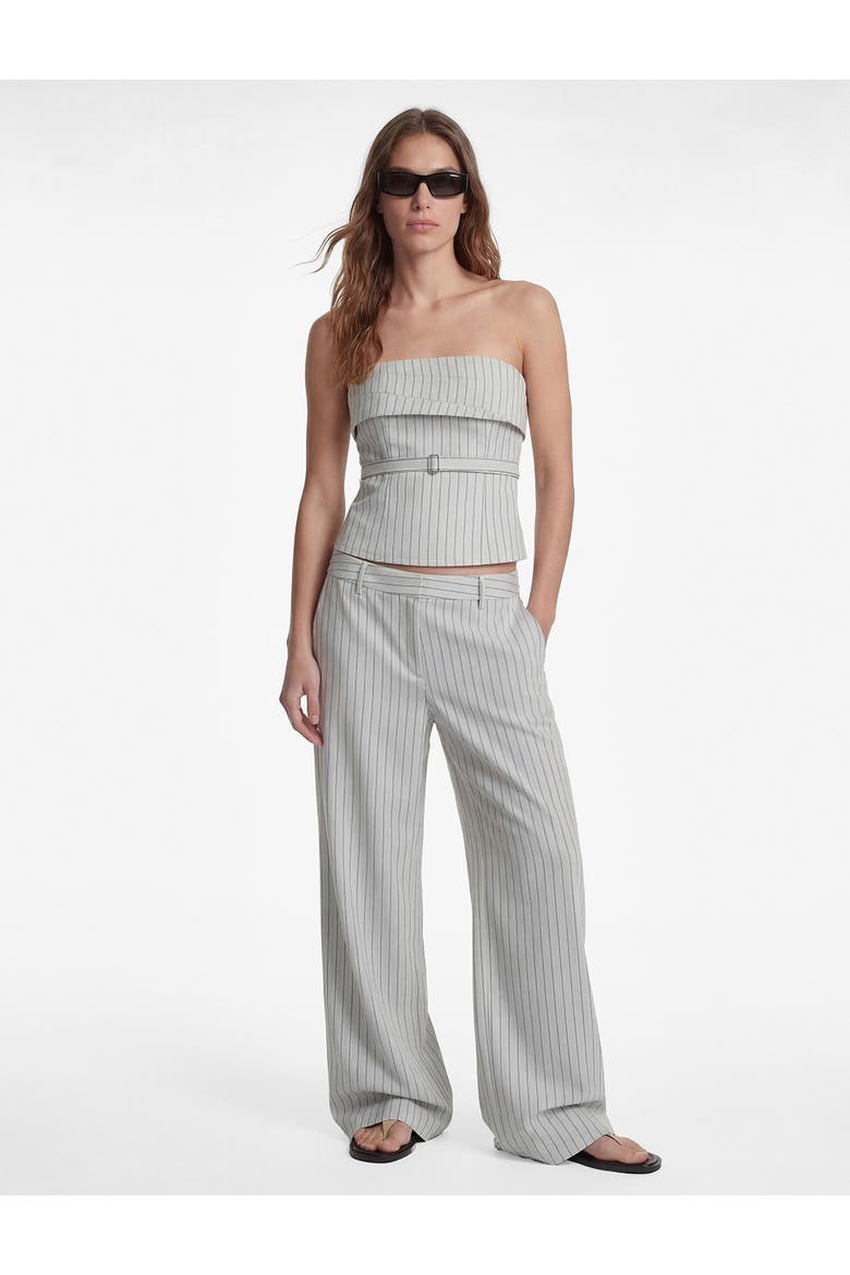 Striped Strapless Belted Top, Alternate, color, GREY STRIPE