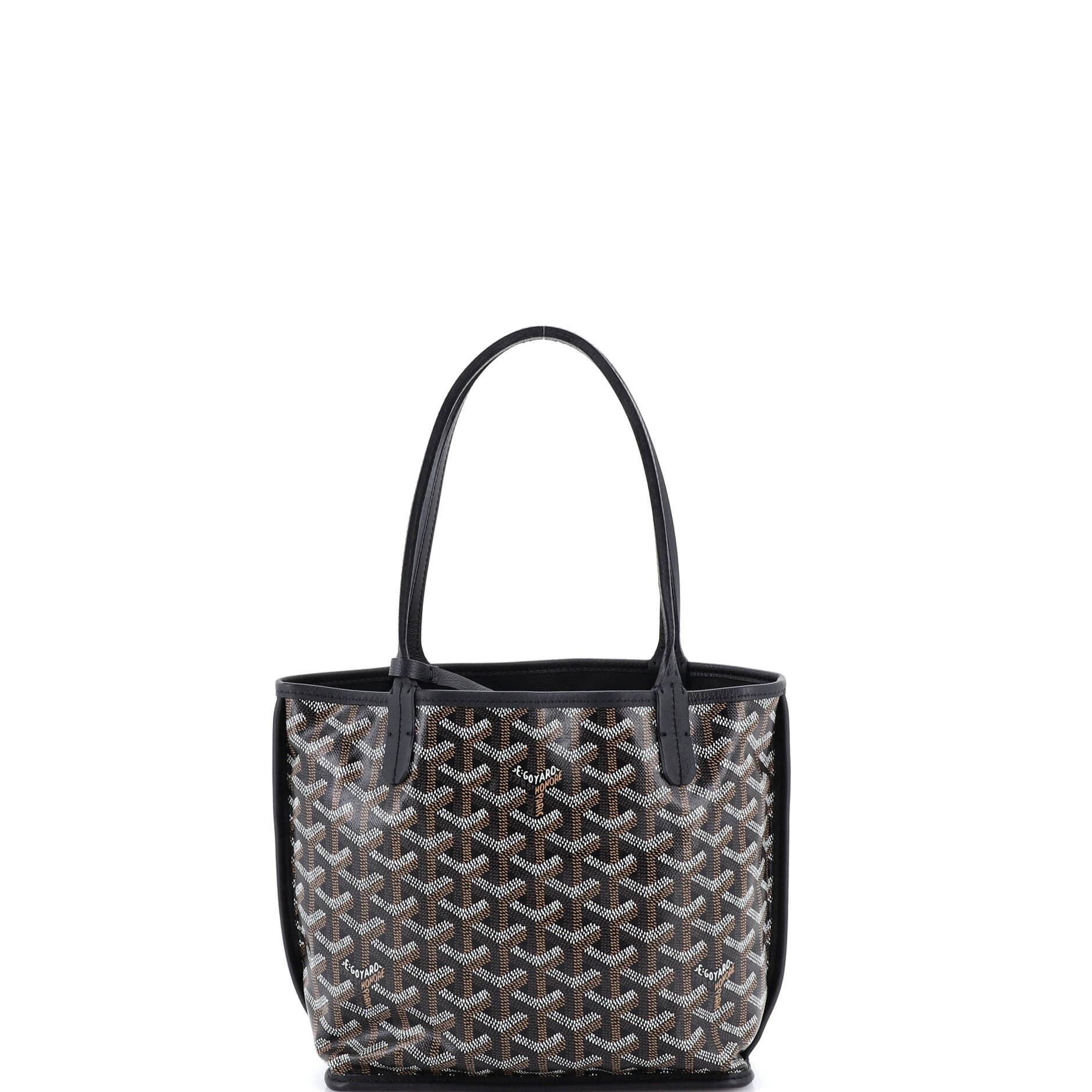 Pre-Owned Goyard Anjou Reversible Tote Coated Canvas Mini, Main, color, Black