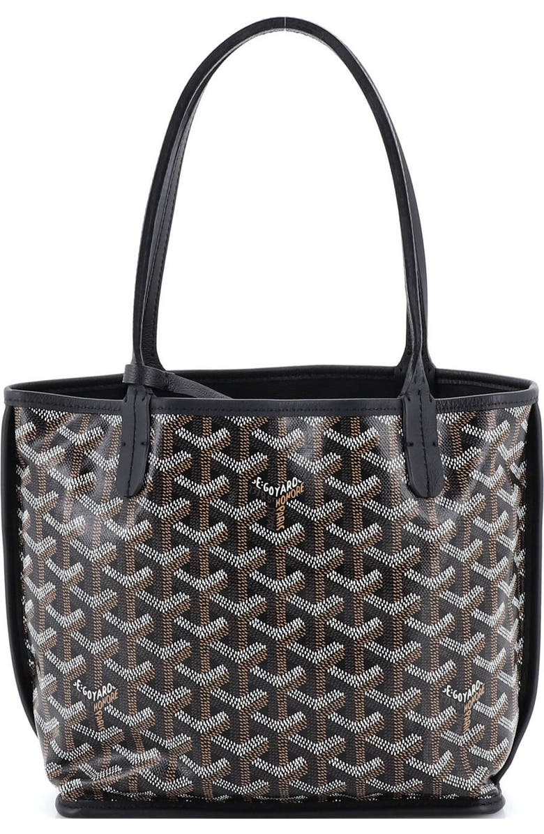 Pre-Owned Goyard Anjou Reversible Tote Coated Canvas Mini, Main, color, Black
