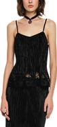 Anna Sui Plisse Lace Trimmed Camisole