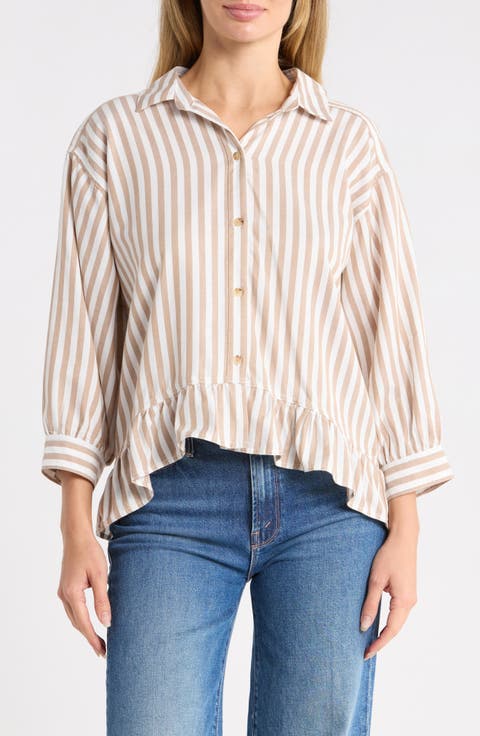 Striped Peplum Shirt