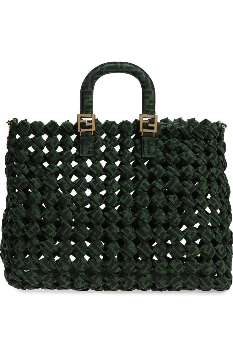 Fendi FF Large Woven Tote, Main, color,
