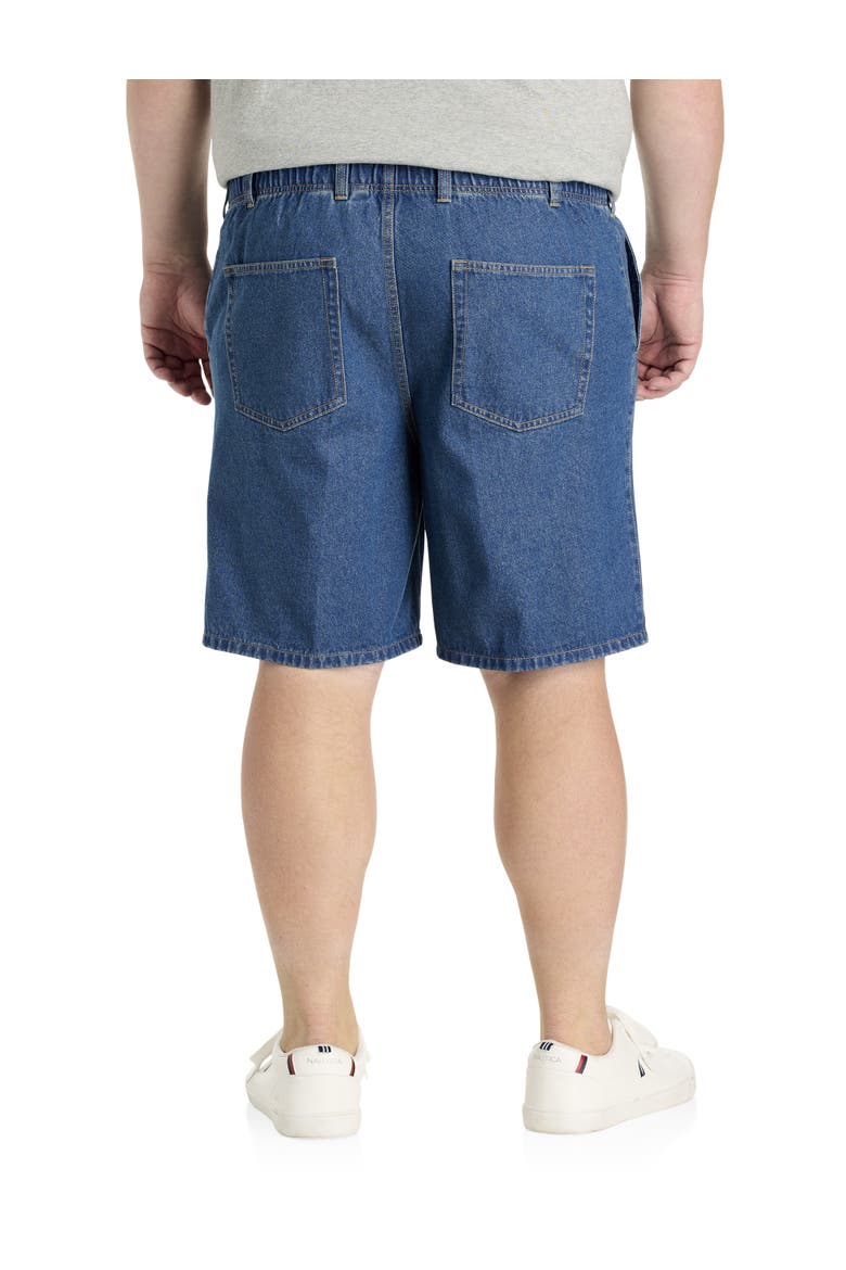 Big & Tall Elastic Waist Jean Shorts, Alternate, color, STONEWASH