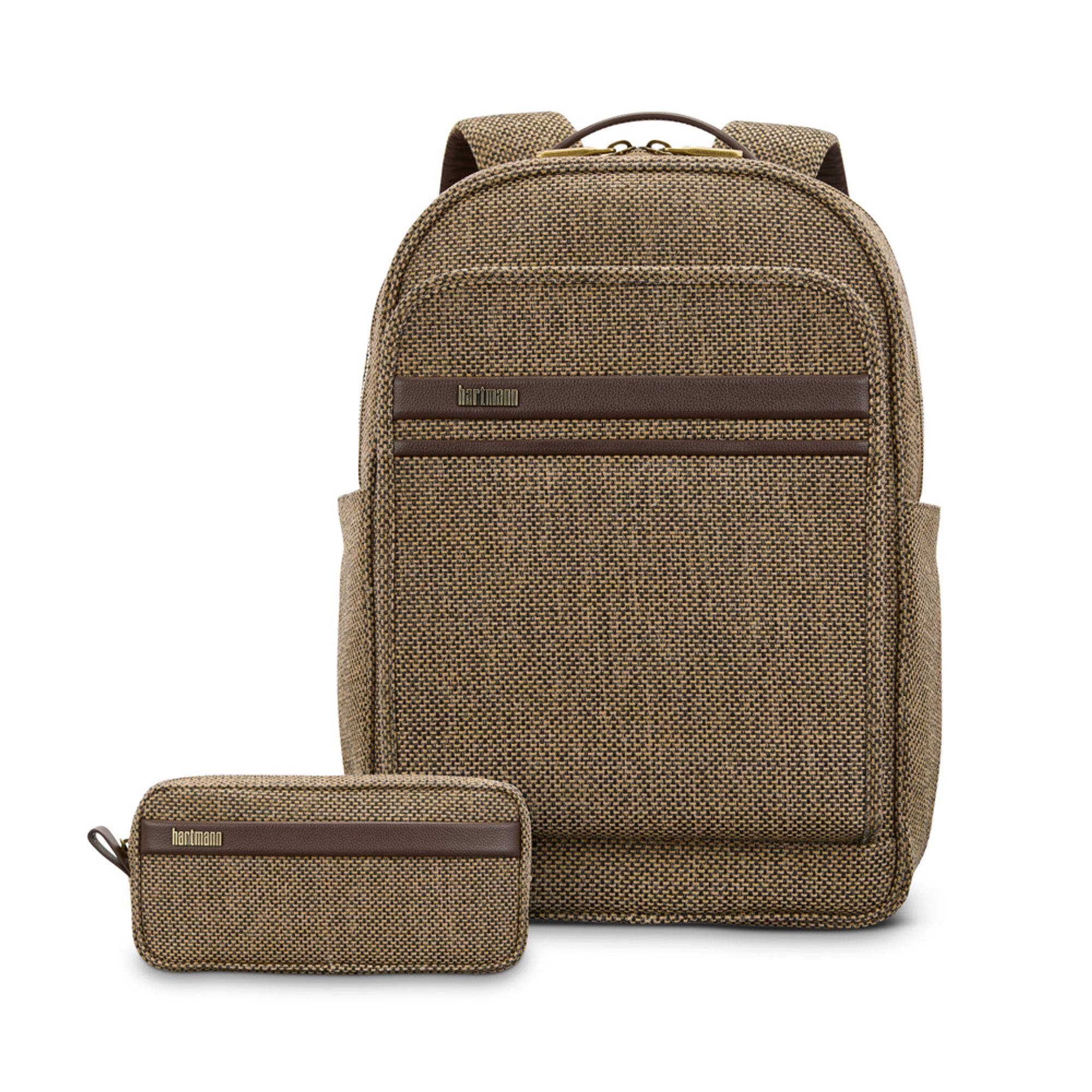 Tweed Travel Backpack, Alternate, color, Tweed/Natural Leather