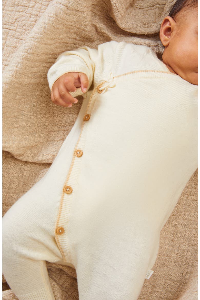 Footed Sweater Romper & Hat Set, Alternate, color, CREAM