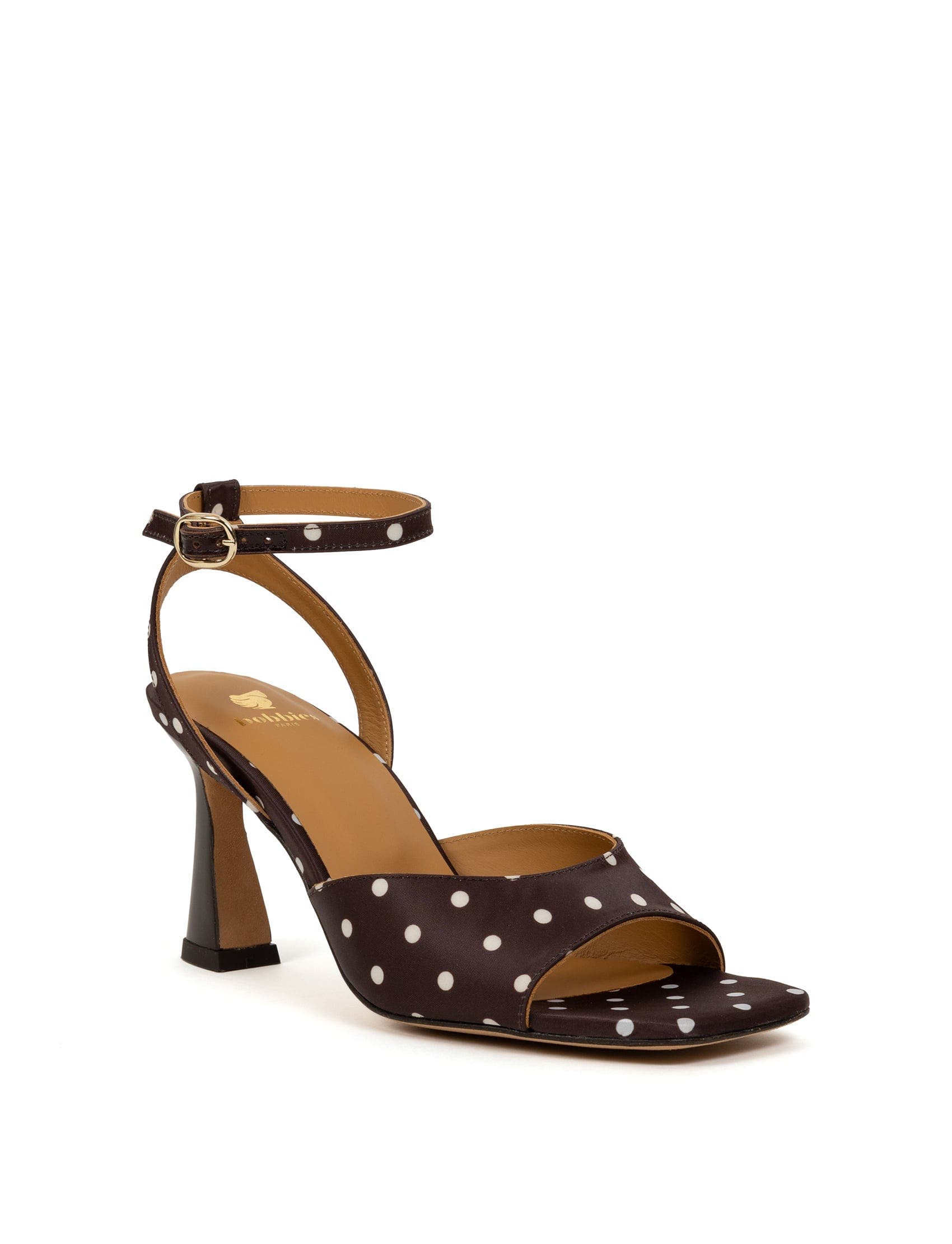 Piper Heeled Sandals, Alternate, color, Mocha Dots