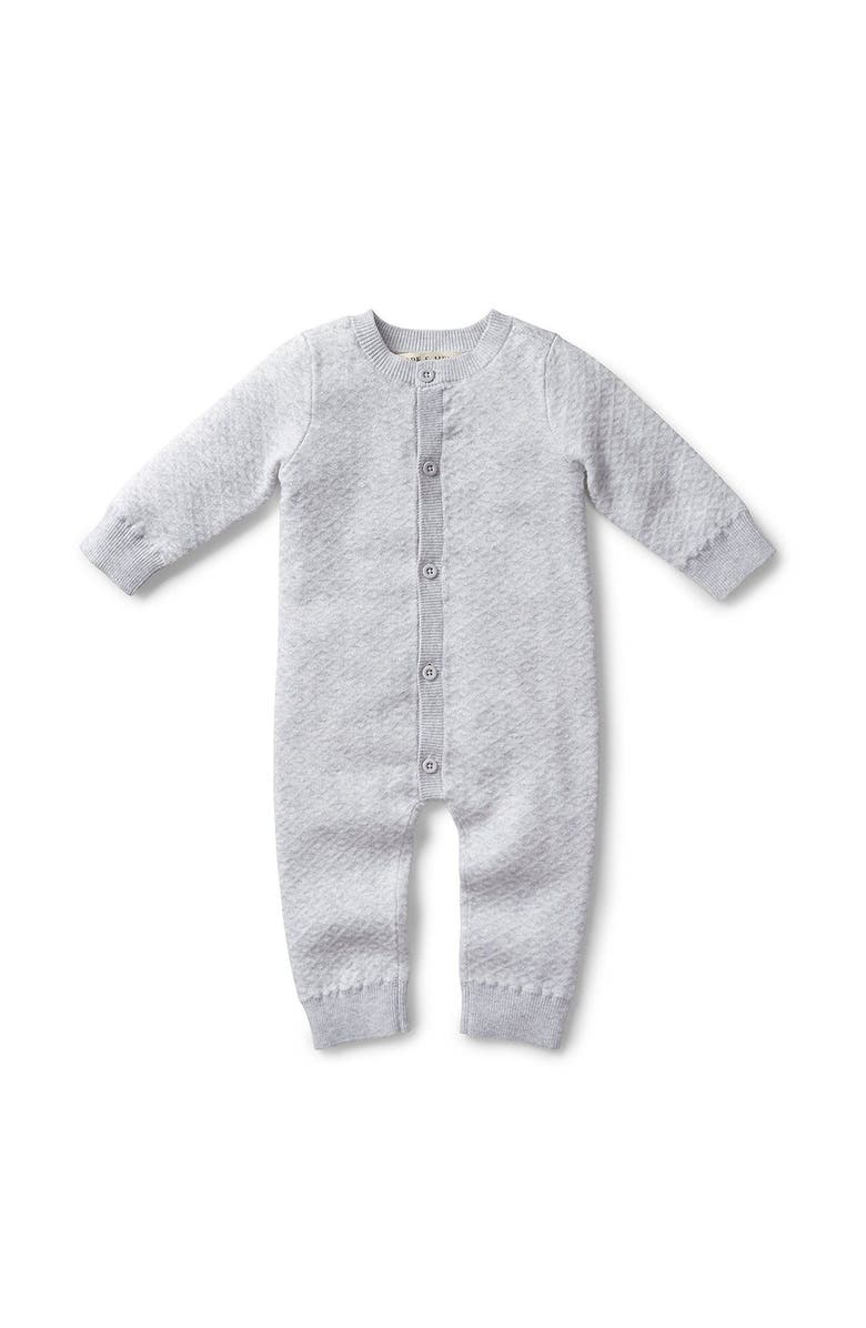 Hope & Henry Baby Jacquard Romper, Alternate, color, Grey