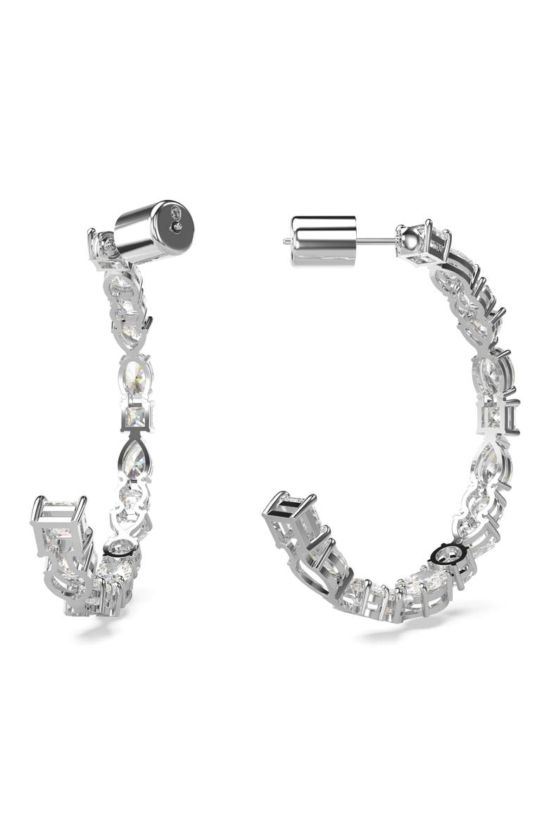 Mesmera Hoop Earrings, Alternate, color, SILVER