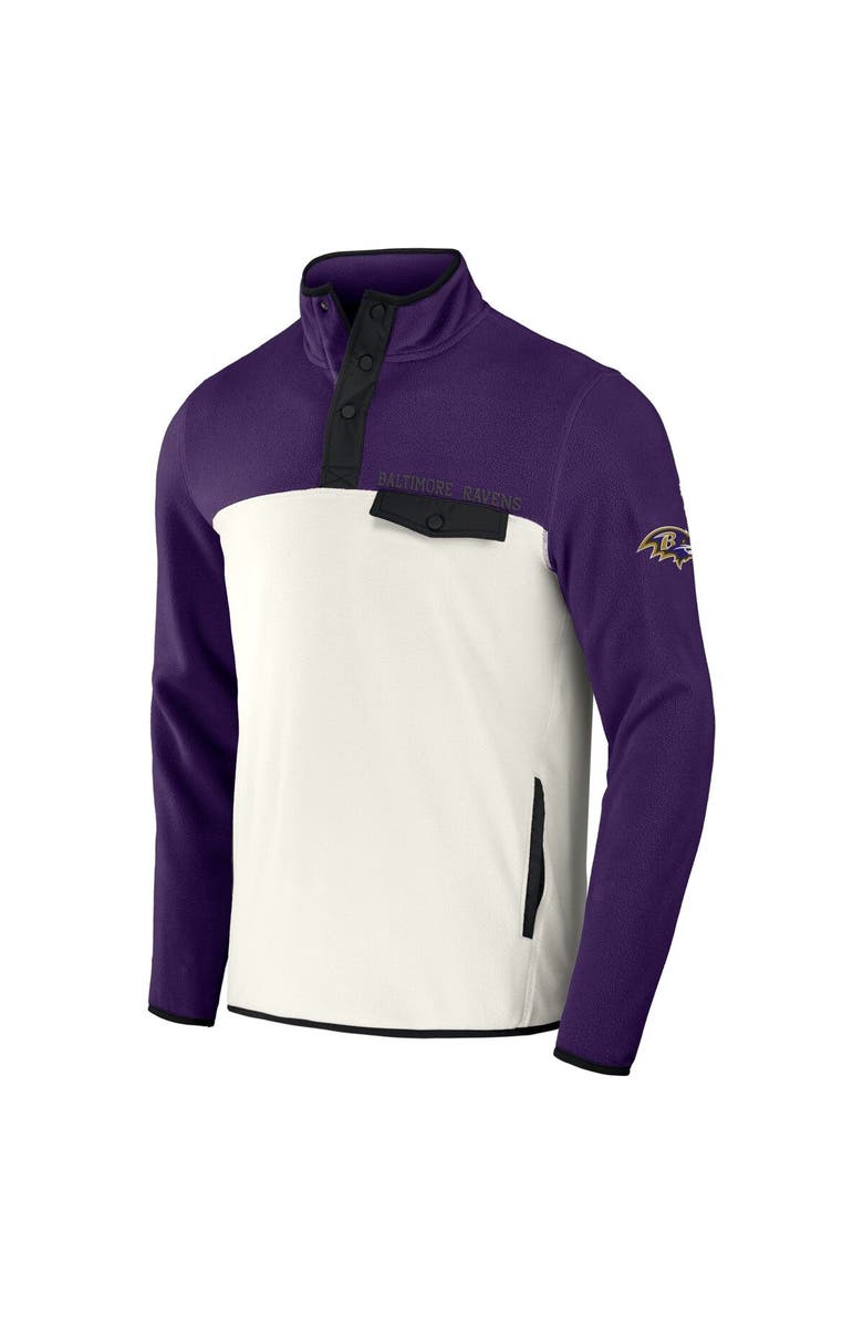 NFL X DARIUS RUCKER Men's NFL x Darius Rucker Collection by Fanatics Purple/Cream Baltimore Ravens Micro Fleece Quarter-Snap Jacket, Alternate, color, 