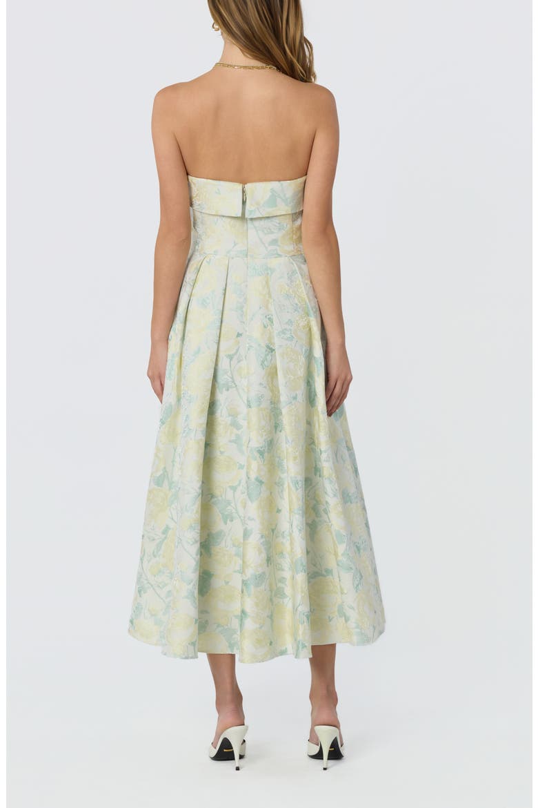 Destini Strapless Maxi Dress, Alternate, color, LIGHT YELLOW FLORAL