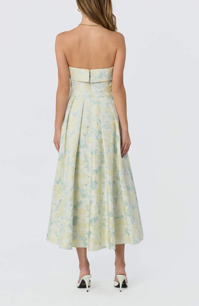 ASTR the Label Destini Strapless Maxi Dress, Alternate, color, Light Yellow Floral