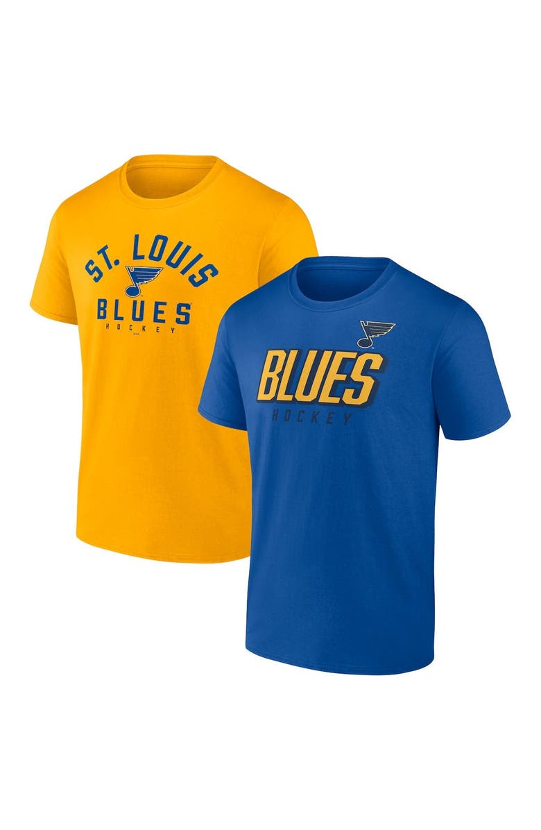 FANATICS Men's Fanatics Branded Blue St. Louis Blues Wordmark Two-Pack T-Shirt Set, Main, color, 