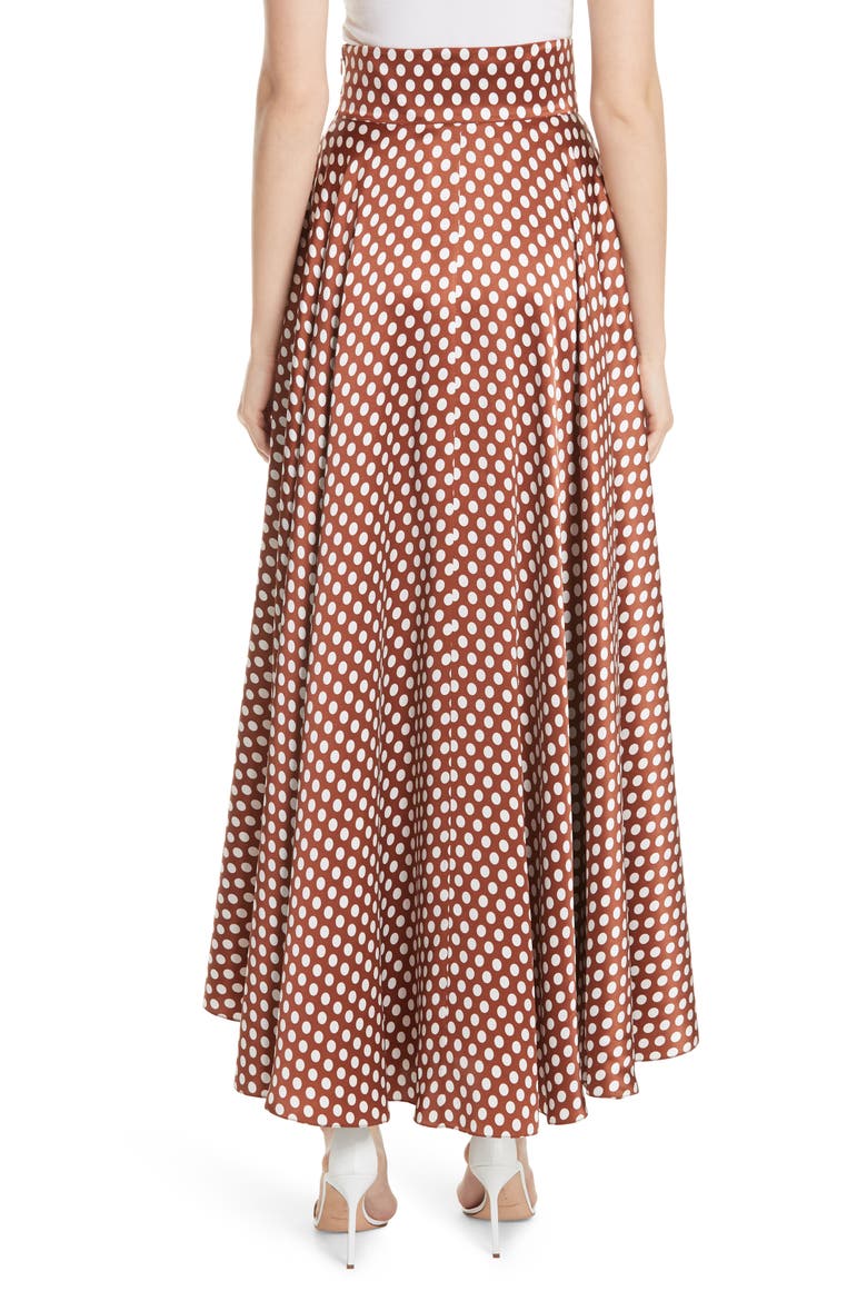 High Waist Dot Maxi Skirt, Alternate, color, BAKER DOT SMALL SIENNA