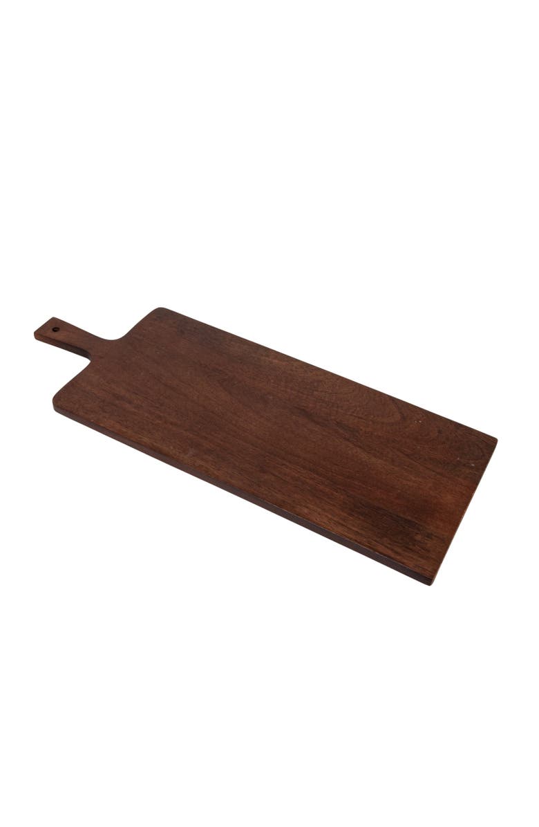 Storied Home Mango Wood Cheese/Cutting Board with Handle, Walnut Finish, Main, color, Natural