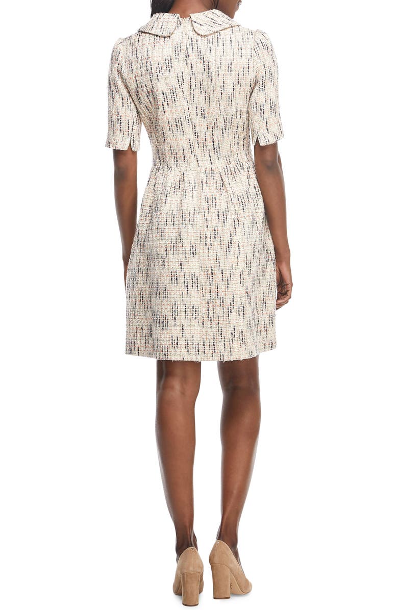 Gal Meets Glam Collection Paige Cutaway Collar Tweed Dress, Alternate, color,