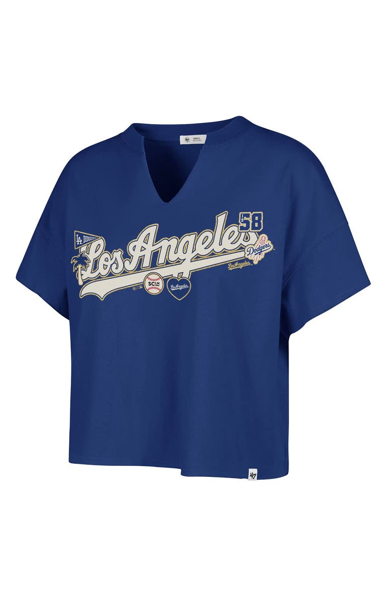 Stoney Clover Lane X '47 Women's '47 x Stoney Clover Lane Royal Los Angeles Dodgers Oversized Notch Neck T-Shirt, Alternate, color, Royal